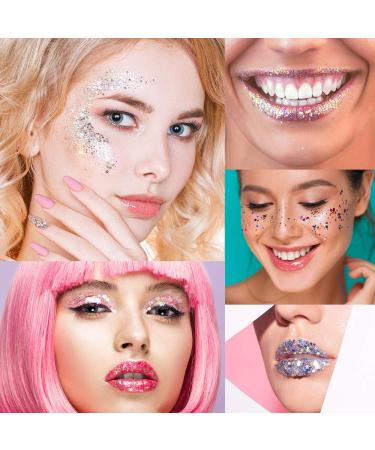 Holographic Body Glitter Set - 16 Colors + Glitter Glue for Makeup & Crafts - Buy Online on GoSupps.com