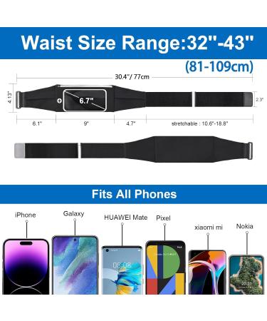 Razobws Passenger Running Bag with Transparent Screen - Adjustable Jogging Belt for Cell Phones Under 6.8 Inches - Ideal for iPhone & Samsung Fitness - Buy Online on GoSupps.com