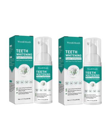 NVNV Teethaid Whitening Toothpaste, Teeth Whitening Foam, Mouth Ulcers, Bad Breath Removal, Cavities Prevention and Healing (60ml, A-2pcs)