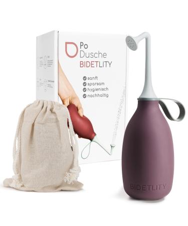 Bidetlity Po-shower 2.0-Mobile trip Bidet & Po shower sustainable intimate shower replaces wet wipes saves toilet paper portable podus including travel bag BPA free red red