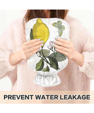 Naanle Vintage Flower Lemon Hot Water Bottle 1L | Transparent Cover for Pain Relief & Therapy - Ideal for Bed Hands & Feet - Buy Online on GoSupps.com