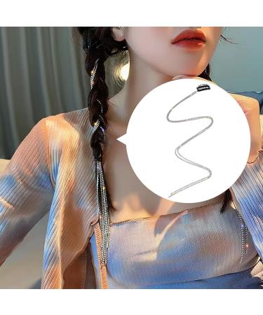 DHWEKU Hair Chain with Rhinestones Rhinestone Tassels Hair Clip Hair Chain with Crystal Tassel Hair Accessories for Girls and Women 4 Pieces - Buy Online on GoSupps.com