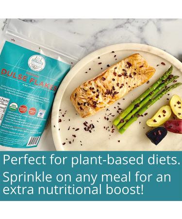 Organic Dulse Flakes from Maine Coast Seaweed - Atlantic Ocean Sea Vegetables for Keto, Paleo, Vegan, and Gluten-Free diets - 3oz Bag - Buy Online on GoSupps.com