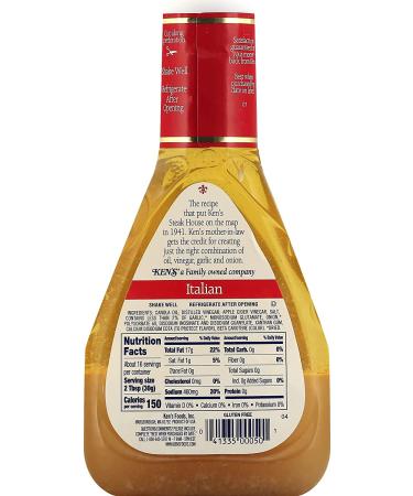 Ken's Steak House Italian Dressing & Marinade - Gluten Free - 16 oz - Buy Online on GoSupps.com