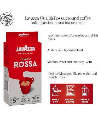 Ground Coffee and Syrup Hamper Bundle With Lavazza Qualit Rossa Coffee 500g Monin Coffee Syrup Gift Set Border Biscuits and Beas Treats 30ml Scoop - Buy Online on GoSupps.com