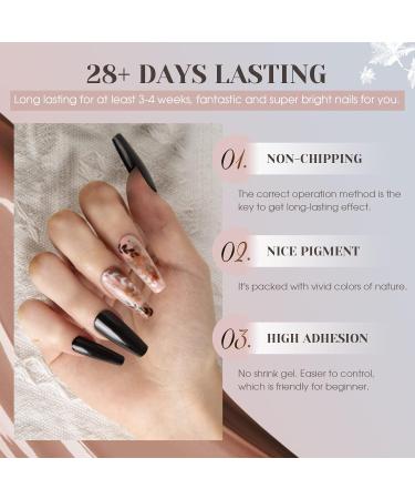 ROSALIND 6PCS White Black Gel Nail Polish Set - Neutral Colors for Women - 0.25 Fl Oz (Pack of 6) - Buy Online on GoSupps.com