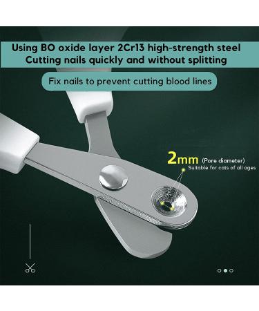 Trumoon Circular Cut Hole Cat Nail Clippers and Trimmers - Professional Grooming Tool for Hyperactive Cats - White-Grey - Buy Online on GoSupps.com