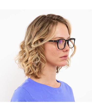 Muunel Blue Light Glasses - Essilor Anti-Glare William Uvallblue HD Vision Women's Non-Prescription Black Frame - Shop Internationally! - Buy Online on GoSupps.com
