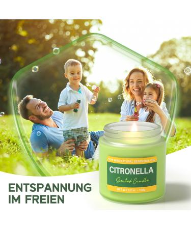 Buy Citronella Candles | 20-Hour Burn Time | Natural Lemongrass Fragrance | Set of 2 Glass Candles for Outdoor Use Camping & Travel - Citronella 300G - Buy Online on GoSupps.com