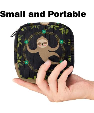 Sweet Sloth Storage Bag for Women - Large Menstrual Cup Pocket with Zipper | Perfect for Bandages Tampons and Period Inserts | Multi-Colored Design - Buy Online on GoSupps.com
