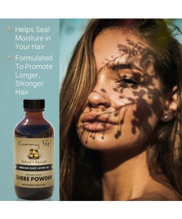 Sunny Isle Jamaican Black Castor Oil with Chebe Powder 2oz - Stronger, Longer Hair | All-Natural African Moisturizer for All Hair Types - Buy Online on GoSupps.com