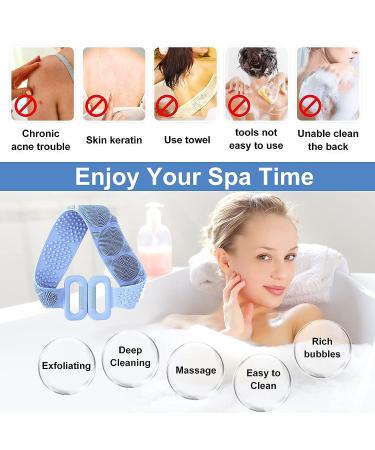 HOPESO Silicone Back Scrubber for Shower - Grass Blue Upgraded Version | Easy to Clean, Exfoliate, Improve Blood Circulation - Buy Online on GoSupps.com