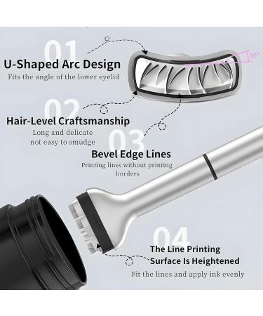 Lower Lash Stamp - Silicone Eyelash Stamp Lower Eyelash Stamps Quick Eye Makeup Tool Lower Lash Stamp with Ink Eye Makeup Tool Natural Look for Make Up Beginner (Black) - Buy Online on GoSupps.com
