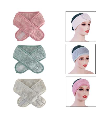 Microfiber Hair Band Set for Cosmetics & Hair Protection | Washable Terry Headbands with Velcro | 3 Pack for Makeup Yoga & Sports - Buy Online on GoSupps.com