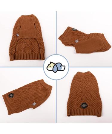 Bella & Balu Dog Sweater - Braid Knit Pattern 100% Cotton Size S - Soft & Warm for All Seasons Brown | Shop Internationally! - Buy Online on GoSupps.com