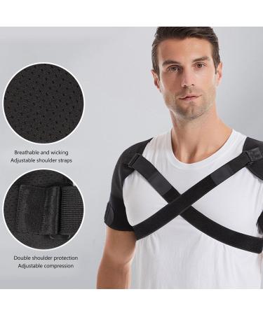 Adjustable Double Shoulder Brace for Fitness & Running | Sweat-Wicking Injury Prevention (M - Buy Online on GoSupps.com