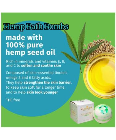 7Leaves Nature Hemp Bath Bomb Jasmine - Large 6oz All-Natural Fizzies for Skin Moisturizing - Buy Online on GoSupps.com