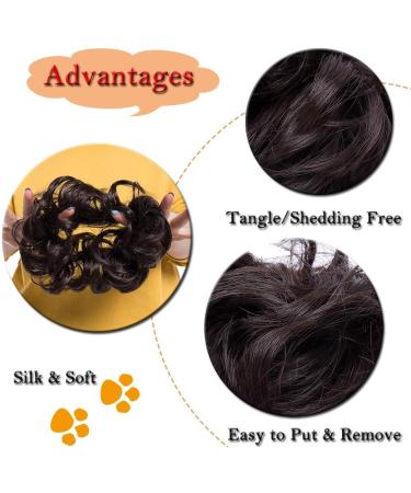  Medium Brown Thick Hair Donut Scrunchie Hair Bun Ponytail Extension Updo Hairpiece Scrunchy Wavy Curly Messy Hair Ribbon Hair Chignons Thick Medium Brown - Buy Online on GoSupps.com