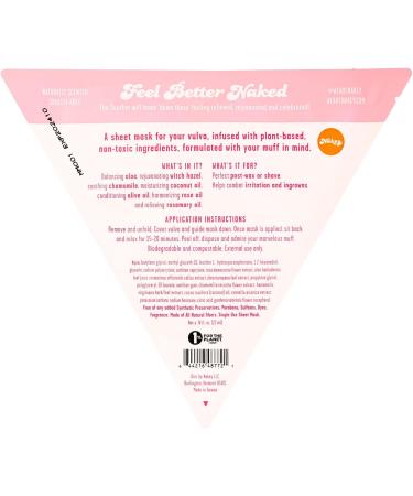 NAKEY Muff Masque - Plant-Based Vaginal Mask for Women - The Soother - Relieves Razor Burns, Ingrowns, Redness & Bumps - Vulva Care Sheet Mask - 1 Count - Buy Online on GoSupps.com