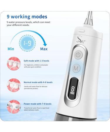 Sadat Cordless Rechargeable Oral Irrigator - 9 Modes 360 Nozzle LED Display IPX7 Waterproof | Shop Internationally - Buy Online on GoSupps.com
