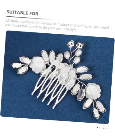 Healeved Bridal Hair Comb Bridal Hair Side Comb Flower Hair Side Comb Decorative Hair Comb Wedding Hair Comb Floral Hair Comb Wedding Hair Accessories Flower Hair Accessories White Metal - Buy Online on GoSupps.com