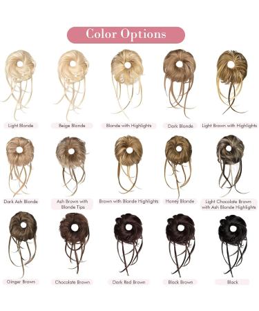 REECHO Super Long Messy Bun Hair Piece in Dark Ash Blonde - Curly Wavy Updo Hair Extensions Scrunchie for Women and Girls - Buy Online on GoSupps.com