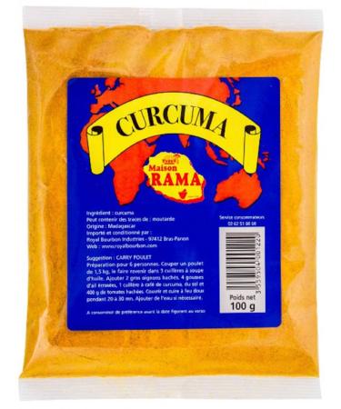 MAISON RAMA - Ile de la R union - Epices : (Curcuma - Lot 1 Sachet 100g) 100 g (Lot de 1)