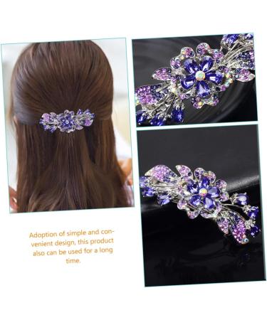 FRCOLOR Hairpin Rhinestone Clip Hair Barrettes for Women Purple Hair Barrettes Flower Crystal Hair Clips Diamond Hair Accessories Ponytail Clip Holders Rhinestones Alloy Crystal Back Miss - Buy Online on GoSupps.com