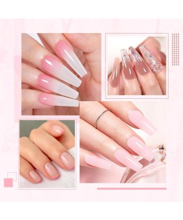 INPING Milky Jelly Gel Nail Polish Set - 10 Colors Natural Brown, Sheer White, Pink - UV/LED Soak Off Varnish for French Manicure - Women's Home & Salon Nail Art - Buy Online on GoSupps.com