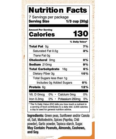 Majans Bhuja Gluten Free Snack Mix  Non-GMO  No Preservatives  Vegetarian Friendly  No Artificial Colors or Flavors  Crunchy Seasoned Peas  7 Ounce (Pack of 6) - Buy Online on GoSupps.com