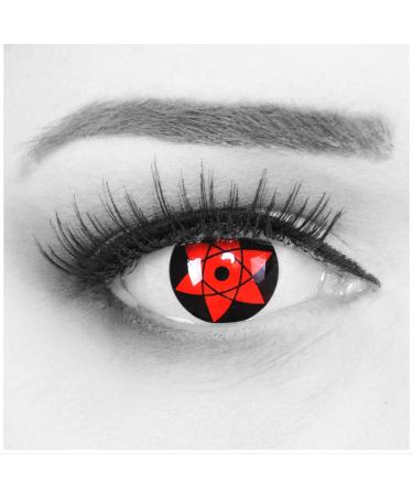 Meralens Sharingan Uchiha Red Black Anime Manga Contact Lenses - 12 Month Wear | Free Lens Container | Perfect for Halloween - Buy Online on GoSupps.com