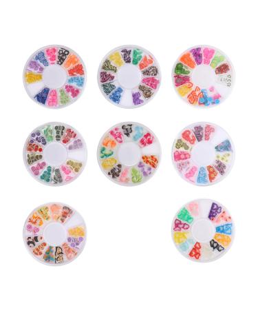 Milists 8 boxes of soft ceramics Different nail slices for resin fruit flatback trailer flatback to make your own nail art 3D homemade cold cutting polymer tone