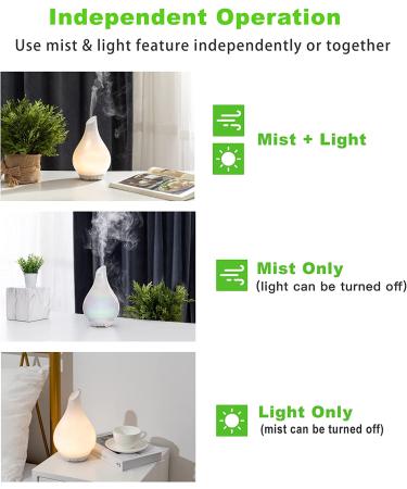 Glass Aroma Diffuser with Color Night Light - Essential Oil Cool Mist Humidifier for Home & Office (Pearl White) - Buy Online on GoSupps.com