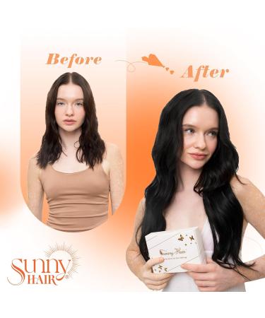 Sunny Hair I Tip Hair Extensions - 50S Pre Bonded Jet Black Human Hair 20 Inch | Cold Fusion I Tip Extensions for Women - Buy Online on GoSupps.com