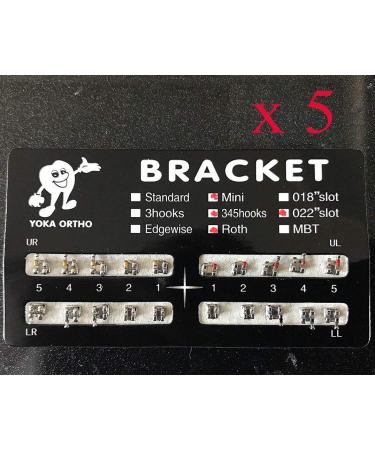 5 Kits (100 Pcs) Dental Orthodontic Metal Brackets Brace Mini Roth 022 Slot 3-4-5 Hooks - Buy Online on GoSupps.com