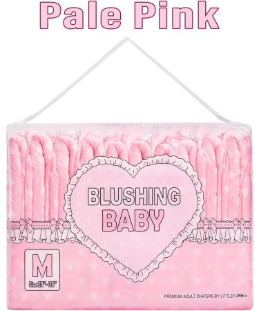 LittleForBig Adult Printed Diaper 10 Pieces - Blushing Baby Pale Pink(Medium 71-96 CM) - Buy Online on GoSupps.com