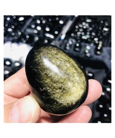 Crystal Natural Gold Obsidian Stones Eyes Play with Ornaments 4-5cm 1pc