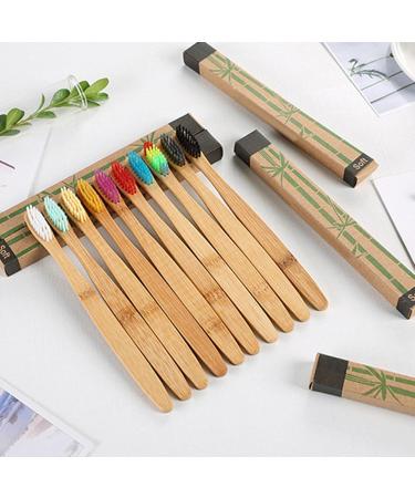 Oshhni Wooden Toothbrush Set | 6x & 10x Soft Bristles | Colorful & Comfortable Handle for Easy Cleaning - Eco-Friendly Adult & Kids Toothbrushes - Buy Online on GoSupps.com