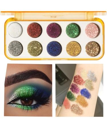 Makeup Palettes - 10 Shades Eye Shadow Pallets for Women | Matte Shimmer Eyeshadow Pallet Long Lasting Make up Eye Shadows Cosmetics Kit for Women Proidl 01# Glitter Plate - Buy Online on GoSupps.com