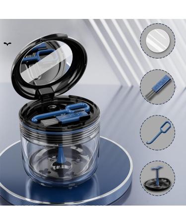 Sureh Retainer Case - Portable Prosthesis Bath Box with Brush & Mirror for Dentures Bridges & Braces (Black) | International Shipping - Buy Online on GoSupps.com