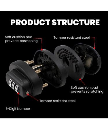 Innovatex Heavy-Duty Gun Trigger Lock Set with 3-Digit Combination - 3 Pack | Secure Handguns, Rifles, Pistols, and Shotguns | Solid Steel Home and Travel Safety Accessories - Buy Online on GoSupps.com