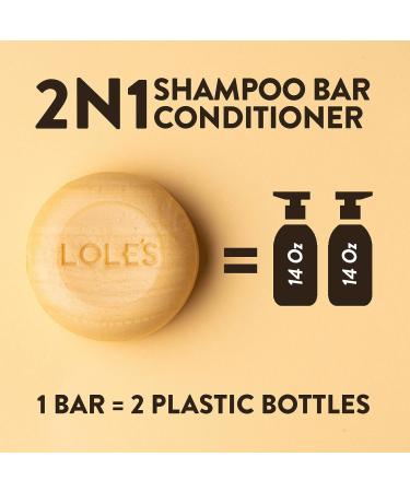 LOLE'S 2in1 Shampoo Bar & Conditioner with Jojoba Oil | Itchy Scalp & Dandruff Relief | 99% Natural Ingredients | Sustainably Sourced Beeswax | Preservatives & Silicones Free - Buy Online on GoSupps.com