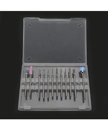 12pcs Tungsten Alloy Nail Drill Bit Set | Electric File Grinding Head with Storage Box for Professional Manicure - Buy Online on GoSupps.com