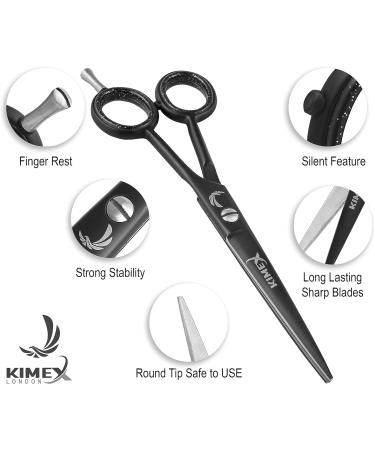 KIMEX LONDON 6 Inch Hair Cutting Scissors - Premium Stainless Steel Razor with Sharp Blade, Salon Quality for Men, Women, Barber, Kids, Adults & Pets - Black - Buy Online on GoSupps.com