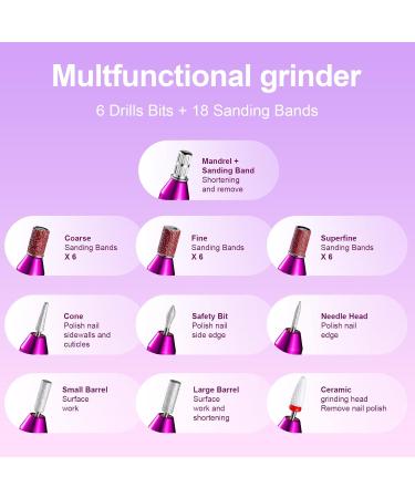 Portable Electric Nail Drill Compact Electrical Professional Nail File Kit for Acrylic Gel Nails Manicure Pedicure Polishing Shape Tools Design for Home Salon Use - Buy Online on GoSupps.com