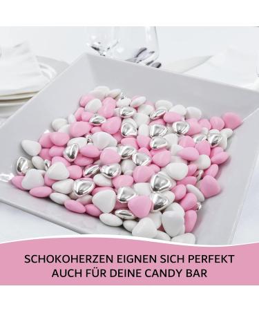 Buy 0.5kg Silver Heart Chocolate Dragees | Premium Wedding & Baptism Guest Gifts | International Shipping - Buy Online on GoSupps.com