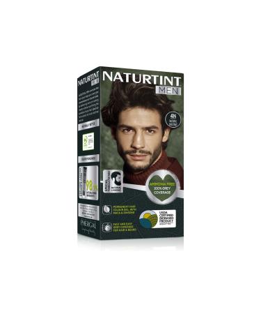 Naturtint Men Permanent Hair Colour Gel 4N Natural Chestnut for Hair Beard and Moustache. Ammonia Free up to 100% Grey Coverage Natural Looking Long Lasting Results