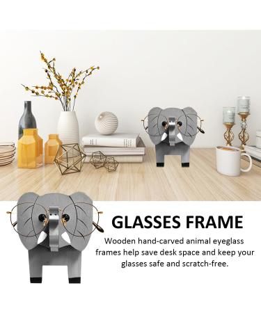 3D Elephant Wood Glasses Holder | Unique Animal Shape Stand for Sunglasses | Creative Desk Decoration for Home & Office - Buy Online on GoSupps.com