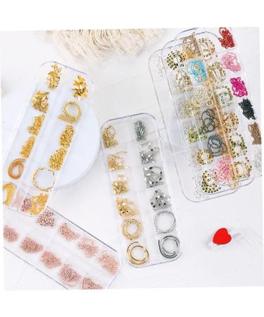 Nail Art Chain Nail Art Metal Rivet Chains Mixed Design DIY Nail Decoration Accessories 12 Grids for Women Style2 - Buy Online on GoSupps.com