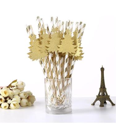 YZYDF 30 Pcs Christmas Tree Straws Paper Drinking Straws Decorations Recyclable Striped Paper Straws Party Supplies - Buy Online on GoSupps.com